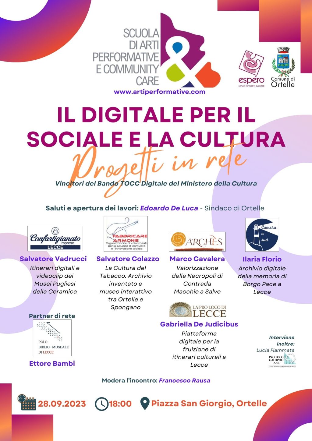 28 settembre – Il Digitale per il sociale e la&nbsp;cultura